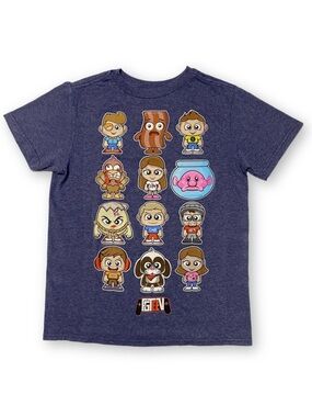FGTeeV Family Child Med Blue Chibi Character Licensed Graphic Short Sleeve Tee